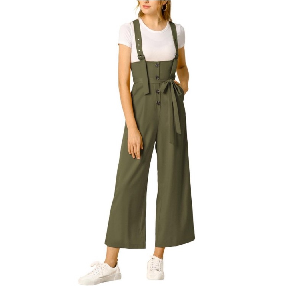 NWT Allegra K Green Jumpsuit Medium MISSING TIE